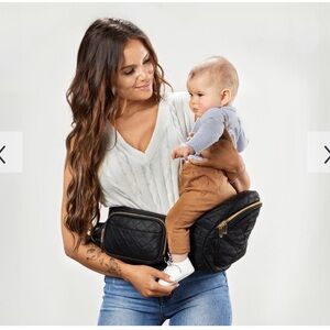 Tushbaby Quilted Vegan Black Leather Hip Carrier